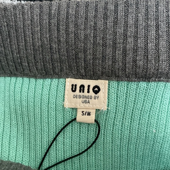 NWT UNIQ Ribbed Knit Multi Color Striped Pencil Skirt - Picture 4 of 4